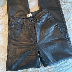 BLACK WILFRED MELINA LEATHER PANTS